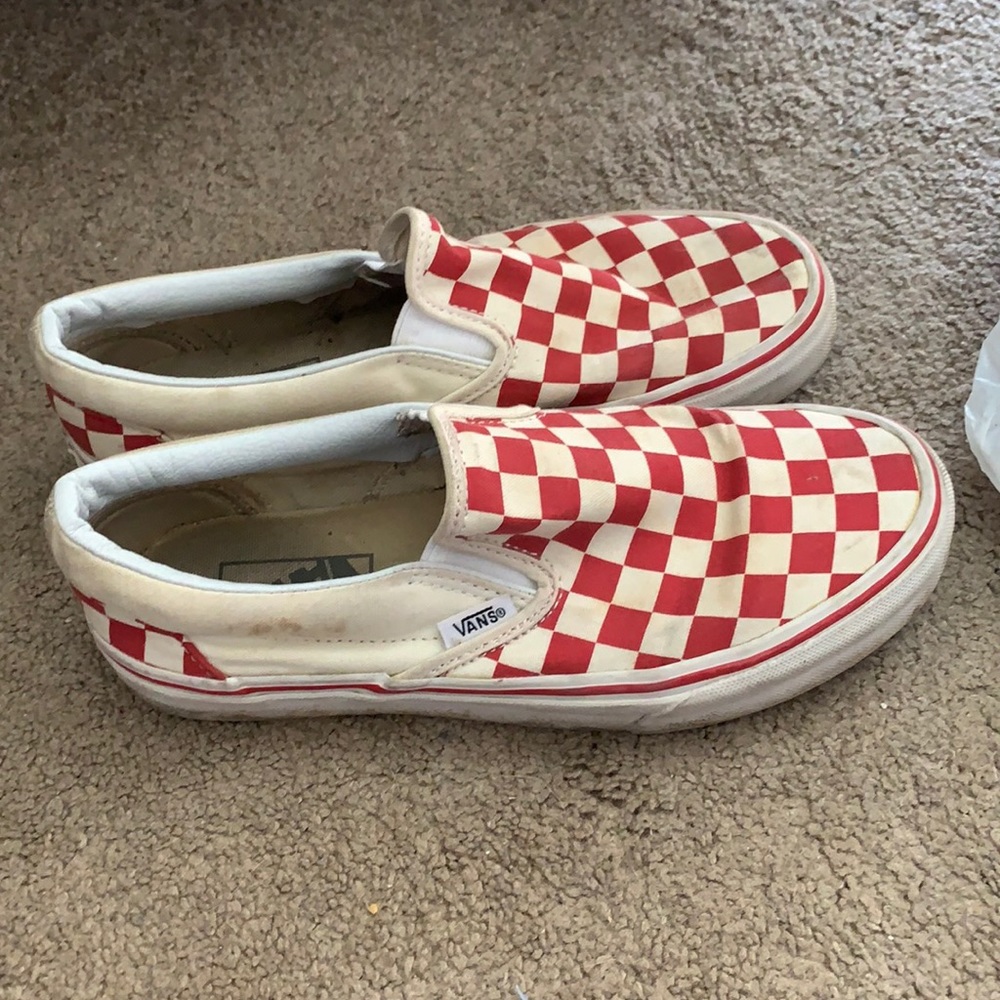 Red checkered Vans